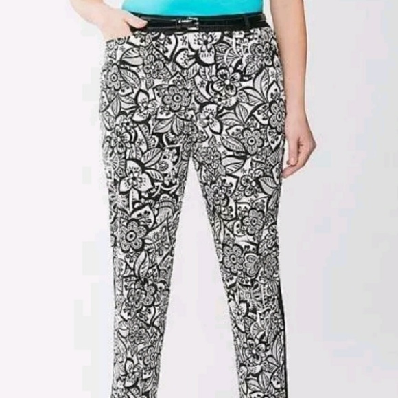 Lane Bryant Pants - NEW Lane Bryant Floral Sateen Ankle Pants sz 26W